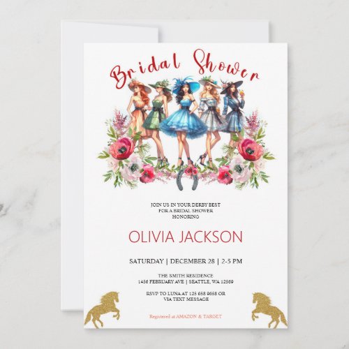 Derby Bachelorette Bridal Shower invitation
