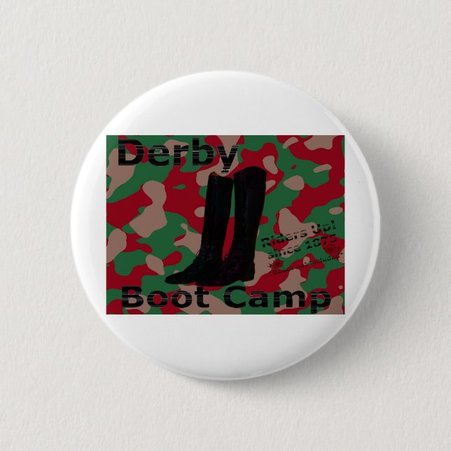 Derby boot camp! pinback button (Front)