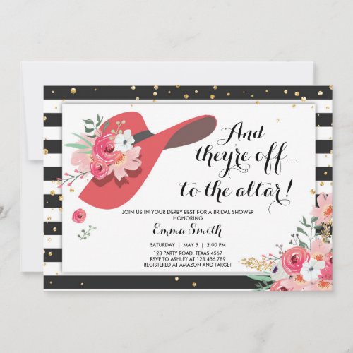 Derby Bridal Shower Invitation Wear a Hat Horse