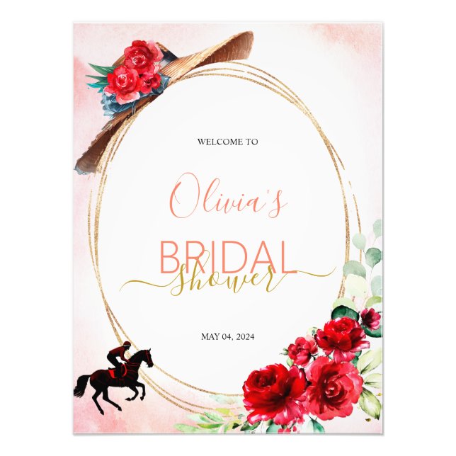 Derby Bridal Shower Welcome sign (Front)