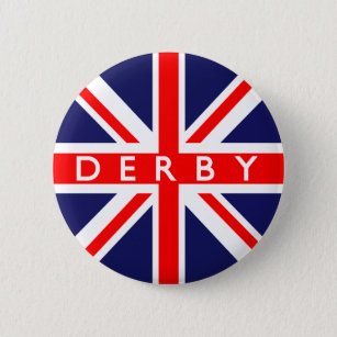 Derby : British Flag Pinback Button