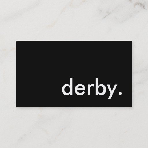 Customizable derby. business card