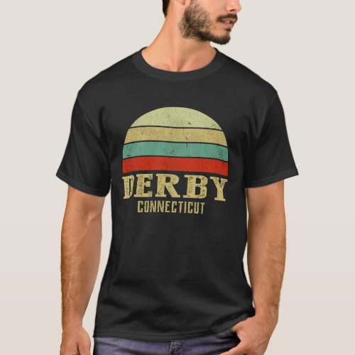DERBY CONNECTICUT Vintage Retro Sunset T_Shirt