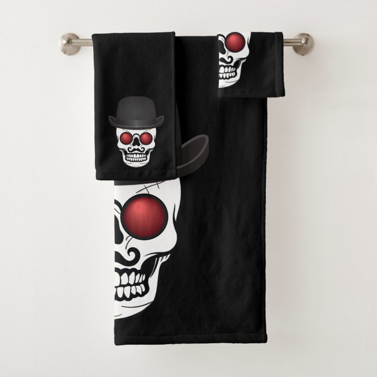 Derby Costumed Skull Bath Towel Set Zazzle