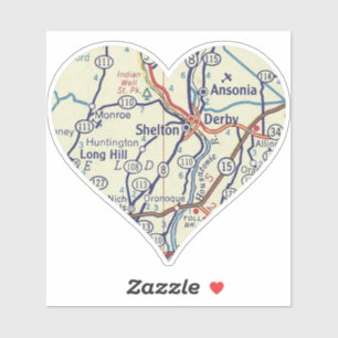 Derby CT Vintage Map Sticker