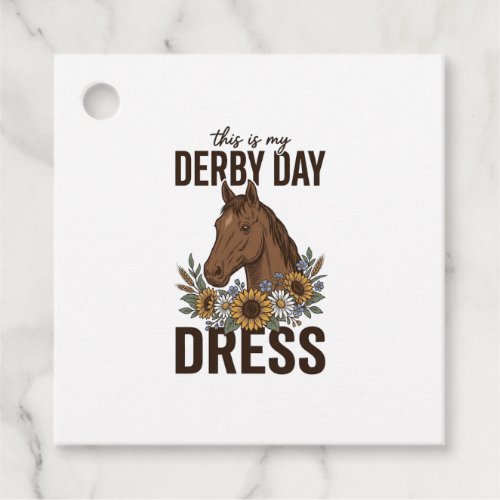 Derby Day Dress Vintage Horse Floral Shirt Design Favor Tags