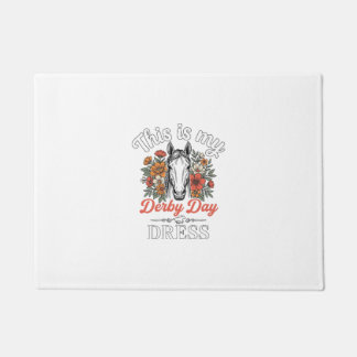 Derby Day Horse Floral Vintage Dress Shirt Design Doormat