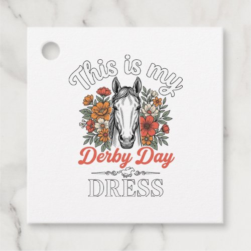 Derby Day Horse Floral Vintage Dress Shirt Design Favor Tags