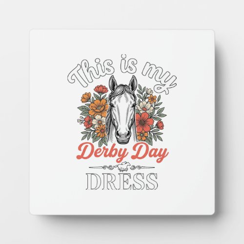 Derby Day Horse Floral Vintage Dress Shirt Design Plaque