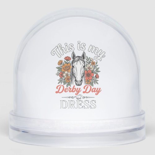 Derby Day Horse Floral Vintage Dress Shirt Design Snow Globe