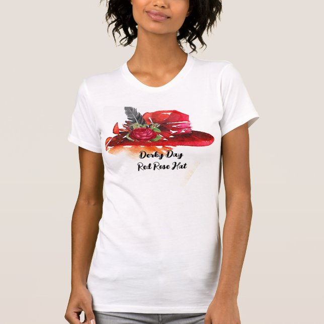 Derby Day Red Rose Hat T-Shirt (Front)