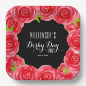 Derby Day Red Roses Paper Plates | Zazzle