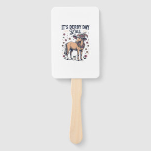Derby Day Y’all Horse Floral Hat Hand Fan