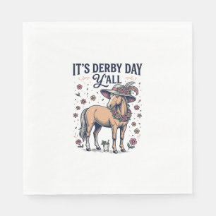 Derby Day Y’all Horse Floral Hat Napkins