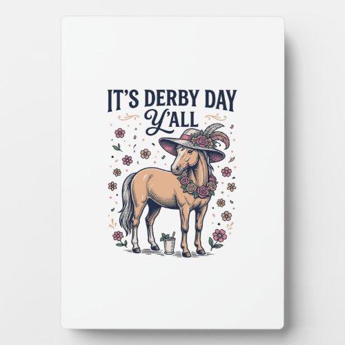 Derby Day Y’all Horse Floral Hat Plaque
