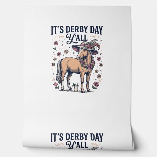 Derby Day Y’all Horse Floral Hat Wallpaper