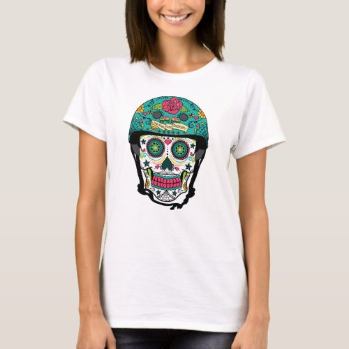 Derby de Los Muertos _ Roller Derby Sugar Skull T_Shirt