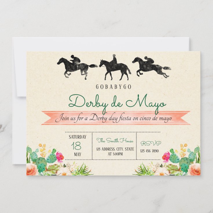 Derby de mayo invitation | Zazzle