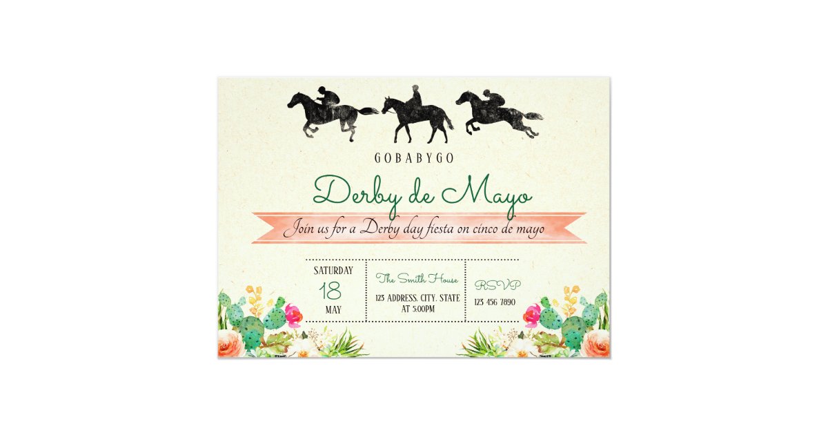 Derby de mayo invitation | Zazzle.com