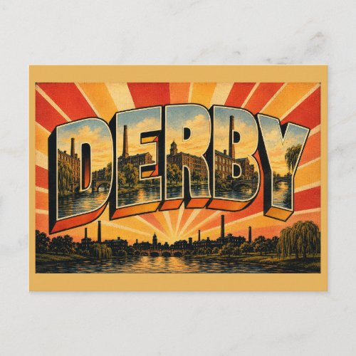 Derby England River Derwent Industrial Heritage Postcard