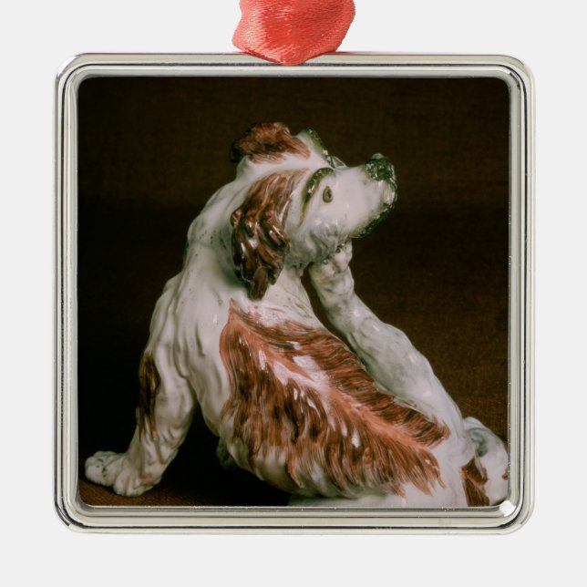 Derby figure of a King Charles spaniel Metal Ornament (Front)
