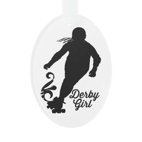 Derby Girl Silhouette, Roller Derby Skating Ornament