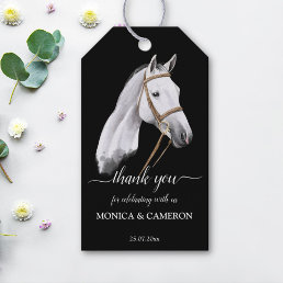 Derby horse equestrian party elegant white horse gift tags