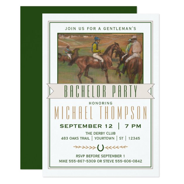 Derby Horse Race Bachelor Party | Edgar Degas Invitation