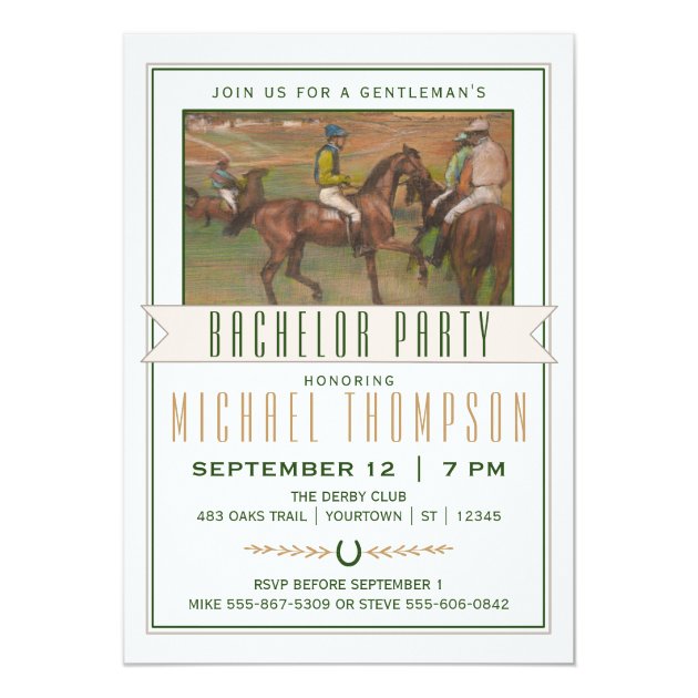Derby Horse Race Bachelor Party | Edgar Degas Invitation