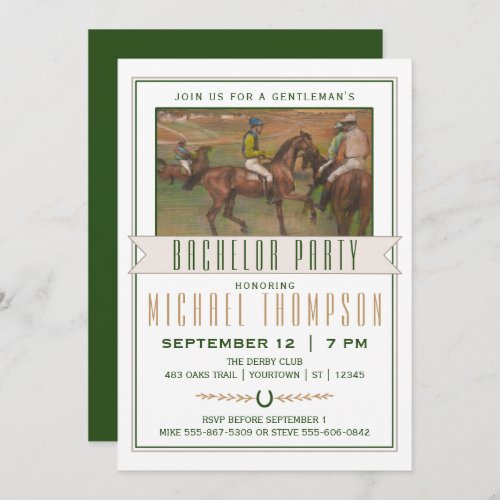 Derby Horse Race Bachelor Party  Edgar Degas Invitation