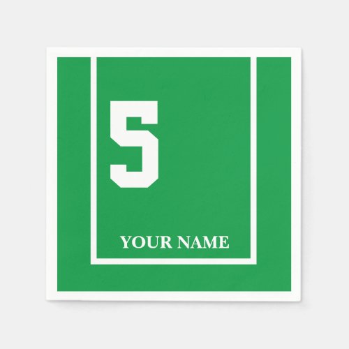 Derby Horse Race Green 5 Personalized Paper Napkin