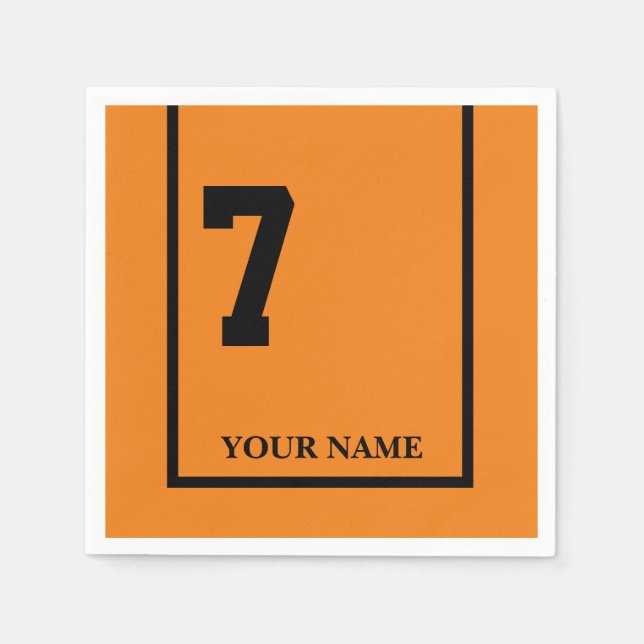 Derby Horse Race Orange 7 Personalized Napkins (Front)