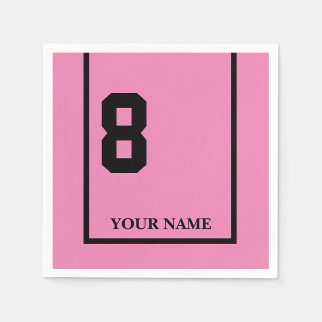 Derby Horse Race Pink 8 Personalized Napkins (Front)