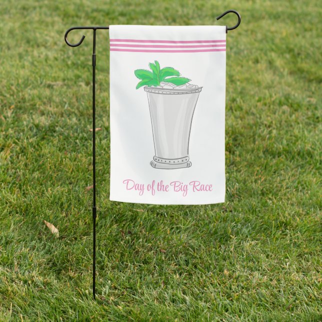 Derby Horse Race Preppy Mint Julep Garden Flag (In SItu)