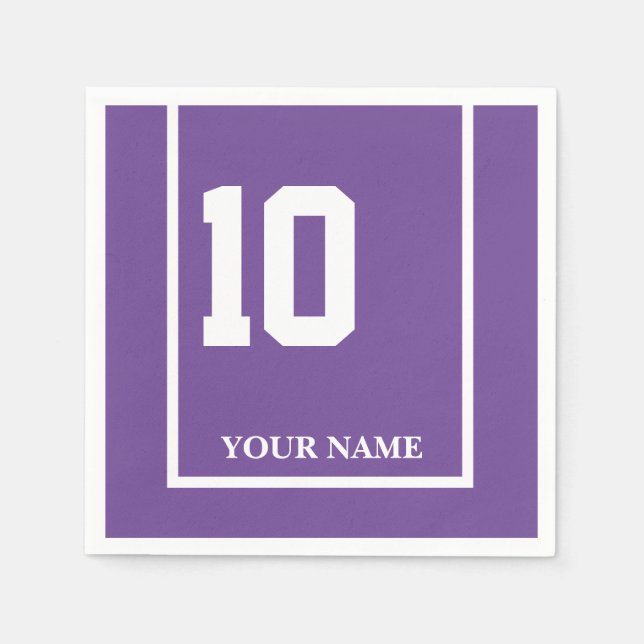 Derby Horse Race Purple 10 Personalized Napkins (Front)