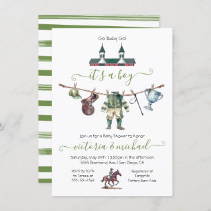 Derby Themed Baby Shower Set buy of 40 Invitations includes Envelopes and Free Shipping