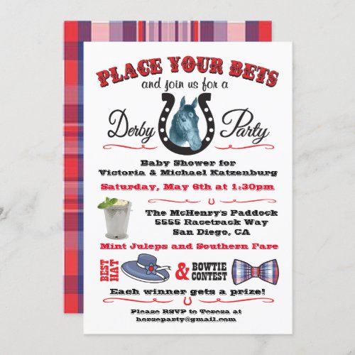 Derby Horse Racing Baby Shower invitation
