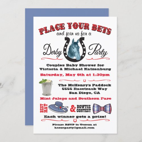 Derby Horse Racing Baby Shower invitation