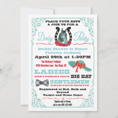 Derby Horse Racing Bridal Shower invitations