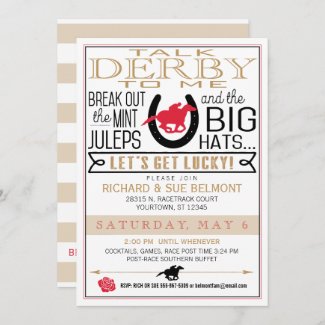 Derby Horse Racing Party Black/Red/Gold Invitation