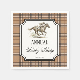 Derby horse racing party elegant gingham napkins