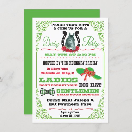 Derby Horse Racing Party invitation