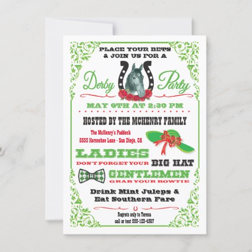 Derby Horse Racing Party invitation