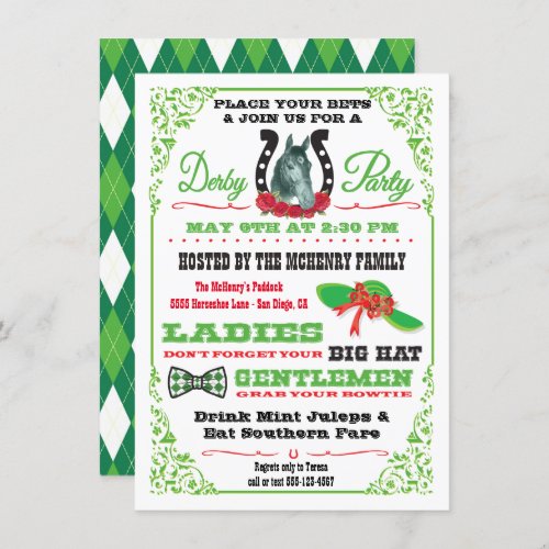 Derby Horse Racing Party invitation
