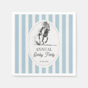 Derby horse racing party retro stripes monogrammed napkins