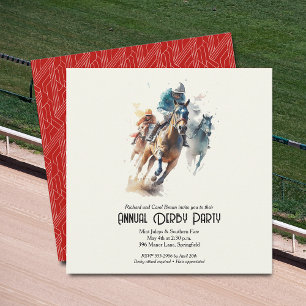 Derby Horses and Jockeys Party Invitation