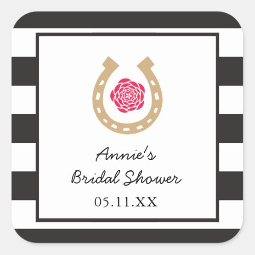 Derby Horseshoe Bridal Shower Personalized Sticker