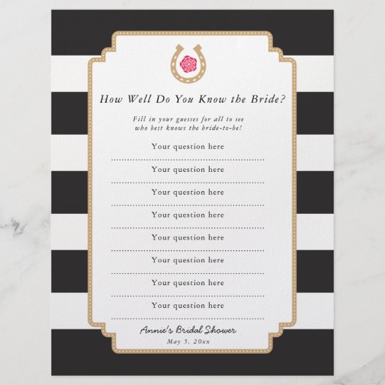 Derby How Well Do You Know Bride Quiz Flyer Zazzle Derby How Well Do You Know Bride Quiz Flyer