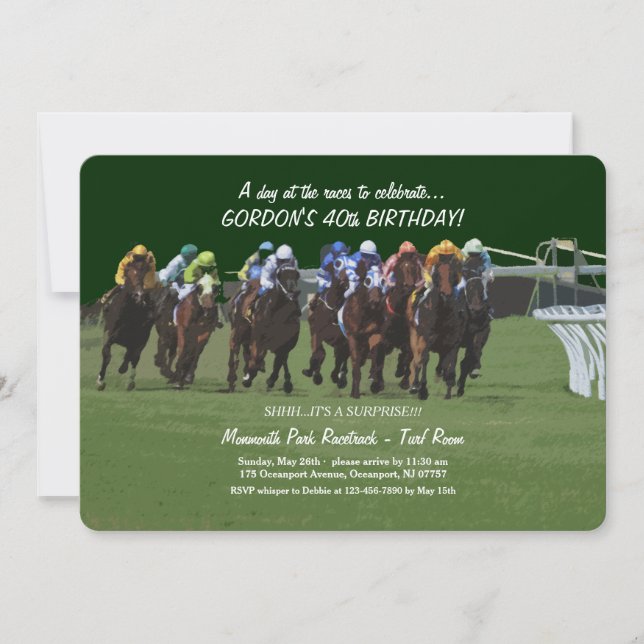 Derby Inspiration Birthday Horse Racing Invitation (Front)