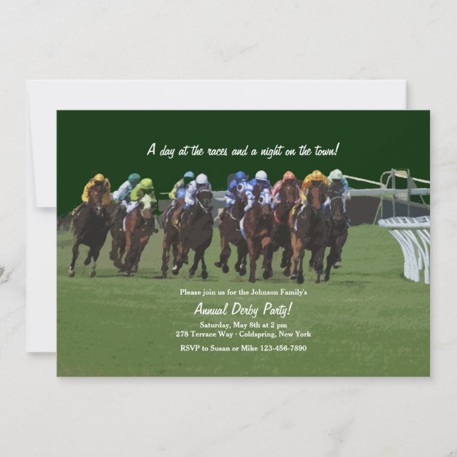 Derby Inspiration Horse Racing Invitation (Front)